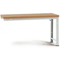 Manuflex aanbouw-werkbank Profi standaard, tafelblad multiplex, 1750 x 700 mm, lichtgrijs