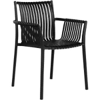 House Nordic Tuinstoel Tulsa - Zwart - Zithoogte 45,5cm - Set van 4