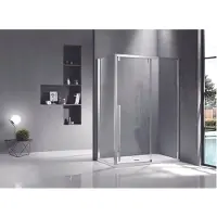 Marenza Neptune Douchecabine - 150x90cm - met schuifdeur - 8mm veiligheidsglas - anti kalk - gepolijst zilver sw491387/sw491394