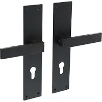 Intersteel Deurkruk Amsterdam op schild profielcilindergat 72mm - mat zwart
