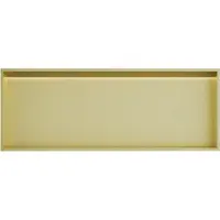 Hotbath &More BOX080L inbouwnis 30x80x10cm met verlichting geborsteld messing PVD