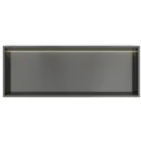 Hotbath &More BOX080L inbouwnis 30x80x10cm met verlichting geborsteld gunmetal PVD