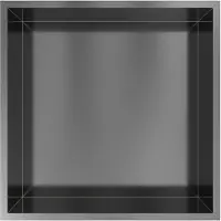 Hotbath &More Inbouwnis 30x30x10cm - Geborsteld Gunmetal PVD - RVS - Vierkant - Accessoires, Inbouw/opbouw nissen - 8721264694645