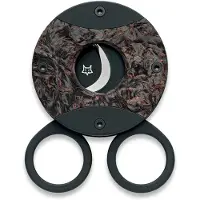 FOX Circle Cigar Cutter 744-CFD, PVD Sandvik 12C27, Dark Matter Fatcarbon Titanium, sigaarknipper