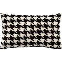 Hoii CHARLOTTE | sierkussen 30x50 cm | Raven | zwart | wit | | met duurzame kussenvulling