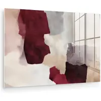 MuchoWow Glasschilderij 180x120 cm - Schilderij acrylglas - Abstract - Kleurbakken - Rood - Foto op glas - Muurdecoratie woonkamer - Wanddecoratie slaapkamer - Schilderijen