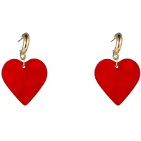 Go Dutch Label Oorknoppen Heart Dangle Rood