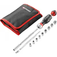 Facom Protwist bitschroevendraaier | met ratel en t-handvat | inclusief 1/4" doppenset | ATCL.3.12PB ATCL.3.12PB