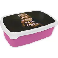MuchoWow Broodtrommel Roze - Lunchbox Kroon - Vrouw - Jurk - Opvallend - Brooddoos 18x12x6 cm - Brood lunch box - Broodtrommels voor kinderen en volwassenen