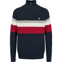 U.S. POLO ASSN. Trui 'Ricco' grijs / rood / zwart / wolwit