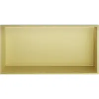 Hotbath &More BOX060L inbouwnis 30x60x10cm met verlichting geborsteld messing PVD
