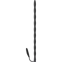 Ouch! Silicone Plug & Cock Ring Set - Urethral Sounding - Zwart