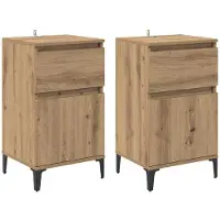 vidaXL Nachtkastje 2 st Artisan Eiken 40 x 35 x 70 cm Bewerkt hout