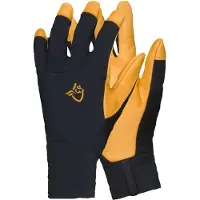Norrøna - Toerskikleding - Lyngen Windstopper Leather Gloves Caviar Black voor Unisex van Gerecycled Polyester - Maat M - Zwart