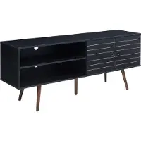 En.casa TV-meubel 'Vare', laag kastje, 160 x 40 x 66 cm, met 2 deuren en 2 open vakken, zwart
