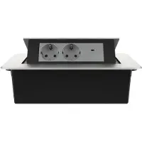 Livolo Stekkerdoos | Pop-Up | Zilver | 3 | Wandcontactdoos | USB-C | Inbouw