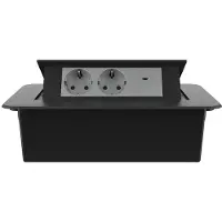 Livolo Stekkerdoos | Pop-Up | Zwart | 3 | Wandcontactdoos | USB-C | Inbouw