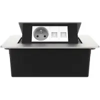 Livolo  | Zilver | 2 | Pop-Up Stekkerdoos | Push | Inbouw | France |