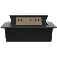 Livolo Stekkerdoos | Pop-Up | Zwart | Push | Inbouw | USB & USB-C | Goud