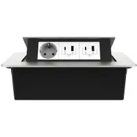 Livolo Stekkerdoos | Pop-Up | Zilver | 3 | Push | Inbouw | Dubbele USB/USB-C
