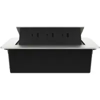 Livolo Stekkerdoos | Pop-Up | Zilver | Push | Inbouw | USB & USB-C | Zwart