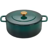 ComBekk geëmailleerde gietijzeren braadpan Ø28 cm Holly Green-gold knob