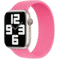 Apple Gevlochten solobandje voor de Watch | 44/45/46/49 mm - Maat 7 - Flamingo