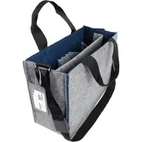 Sigel Laptoptas Desk Sharing Bag Bicolor M, voor laptops tot 15,4″, 2 grote vakken/2 zijvakken, handgrepen, schouderriem, synthetisch vilt, donkerblauw-grijs