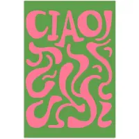 PosterMonkey Poster 80x120 cm - Abstract - Roze - Ciao - Vormen - Posters - Kamer decoratie - Wanddecoratie woonkamer - Muurdecoratie slaapkamer