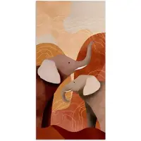 PosterMonkey Poster 40x80 cm - Olifanten - Oranje - Abstract - Posters - Kamer decoratie - Wanddecoratie woonkamer - Muurdecoratie slaapkamer