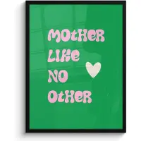PosterMonkey Poster in lijst - Fotolijst 60x80 cm - Posters - Tekst - Hartje - Moeder - Groen - Posterlijst zwart - Decoratie - Wanddecoratie woonkamer - Muurdecoratie slaapkamer