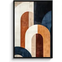 PosterMonkey Poster in lijst - Fotolijst 80x120 cm - Posters - Abstract - Vormen - Donkerblauw - Posterlijst zwart - Decoratie - Wanddecoratie woonkamer - Muurdecoratie slaapkamer