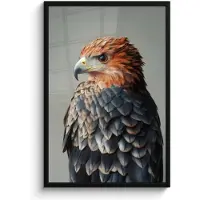 PosterMonkey Poster in lijst - Fotolijst 60x90 cm - Posters - Vogel - Realistisch - Veren - Bruin - Posterlijst zwart - Decoratie - Wanddecoratie woonkamer - Muurdecoratie slaapkamer
