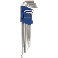 Work plus Inbussleutelset met kogelkop 1.5, 2, 2.5. 3, 4, 5, 6, 8 en 10 mm