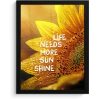 PosterMonkey Poster in lijst - Fotolijst 30x40 cm - Posters - Zonnebloem - Close up - Geel - Quote - Posterlijst zwart - Decoratie - Wanddecoratie woonkamer - Muurdecoratie slaapkamer