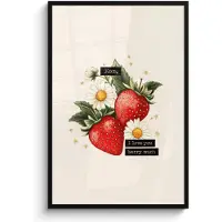 PosterMonkey Poster in lijst - Fotolijst 80x120 cm - Posters - Aardbeien - Madeliefjes - Quote - Sterretjes - Posterlijst zwart - Decoratie - Wanddecoratie woonkamer - Muurdecoratie slaapkamer