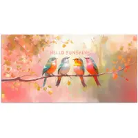 PosterMonkey Poster 40x20 cm - Vogels - Tak - Quote - Roze - Posters - Kamer decoratie - Wanddecoratie woonkamer - Muurdecoratie slaapkamer