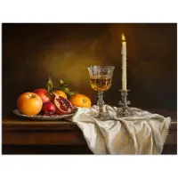 PosterMonkey Poster 160x120 cm - Fruit - Stilleven - Wijn - Kaars - Posters - Kamer decoratie - Wanddecoratie woonkamer - Muurdecoratie slaapkamer XXL
