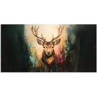 PosterMonkey Poster 120x60 cm - Hert - Geverfd - Gewei - Bruin - Posters - Kamer decoratie - Wanddecoratie woonkamer - Muurdecoratie slaapkamer