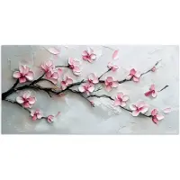 PosterMonkey Poster 120x60 cm - Bloesem - Kunstzinnig - Roze - Sakura - Posters - Kamer decoratie - Wanddecoratie woonkamer - Muurdecoratie slaapkamer