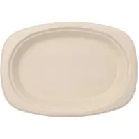 Papstar 50 Borden van suikerriet pure ovaal 23 cm x 16 cm x 2 cm natuur