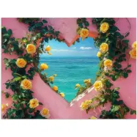 PosterMonkey Poster 120x90 cm - Hart - Zee - Muur - Posters - Kamer decoratie - Wanddecoratie woonkamer - Muurdecoratie slaapkamer