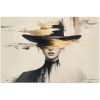 PosterMonkey Poster 30x20 cm - Vrouw - Hoed - Verf - Posters - Kamer decoratie - Wanddecoratie woonkamer - Muurdecoratie slaapkamer