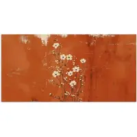 PosterMonkey Poster 120x60 cm - Bloemen - Wit - Subtiel - Roestkleur - Posters - Kamer decoratie - Wanddecoratie woonkamer - Muurdecoratie slaapkamer