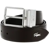 Lacoste Leren riem Elegance Punch Plain Leather Belt W95 Marron Noir donkerbruin