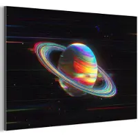 MuchoWow Aluminium schilderij 180x120 cm - Wanddecoratie metaal - Planeet - Cirkel - Kleurrijk - Metalen muurdecoratie woonkamer - Decoratie industrieel - Foto op dibond - Industriële accessoires slaapkamer