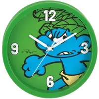 Leisure Wilde Smurf - De smurfen wandklok - groen - 25 cm
