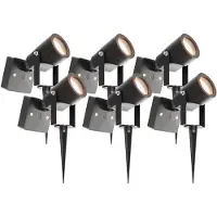 LEDVION - 6X LED Solar Prikspots, Zwart, IP65, 3000K