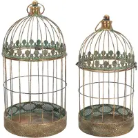 Esschert Design Aged Metal Vogelkooi - set van 2