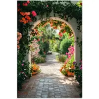 PosterMonkey Poster 40x60 cm - Doorkijk - Bloemen - Natuur - Bloementuin - Posters - Kamer decoratie - Wanddecoratie woonkamer - Muurdecoratie slaapkamer
